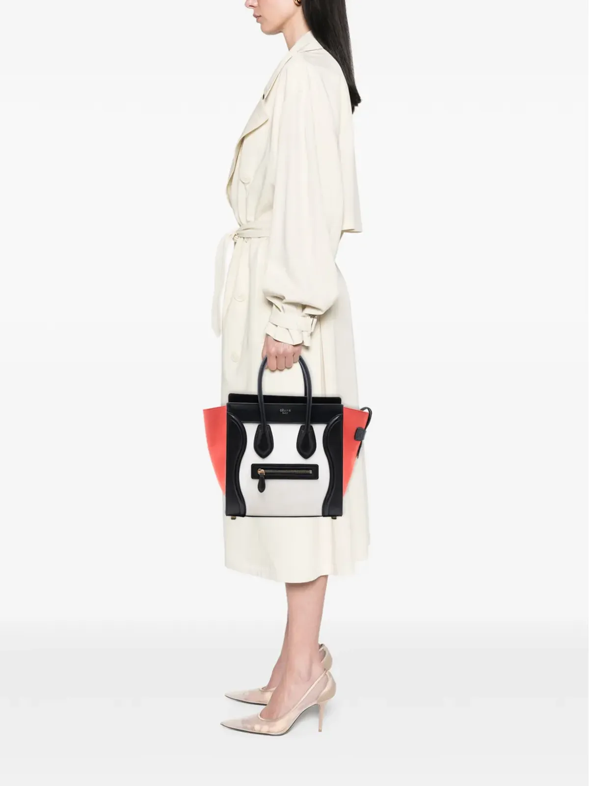 Celine Pre-Owned 2014 Microトリカラー キャンバスとレザー ラゲージ トートバッグ - マルチカラー - 画像2