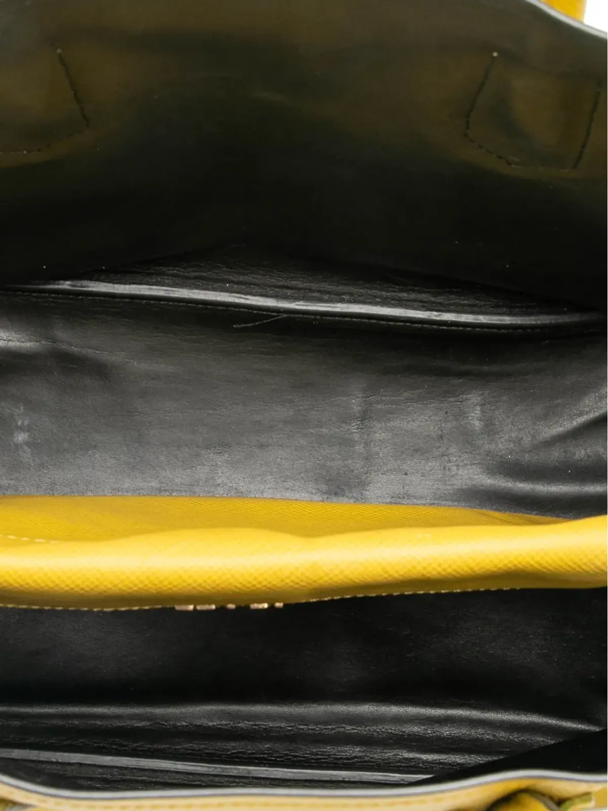 Prada ビンテージ 2010-2025 ミディアム サフィアーノレザー ダブルサッチェル - イエロー - 画像5