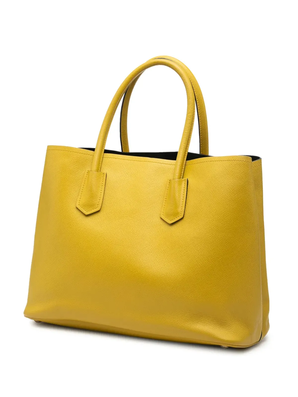Prada ビンテージ 2010-2025 ミディアム サフィアーノレザー ダブルサッチェル - イエロー - 画像3