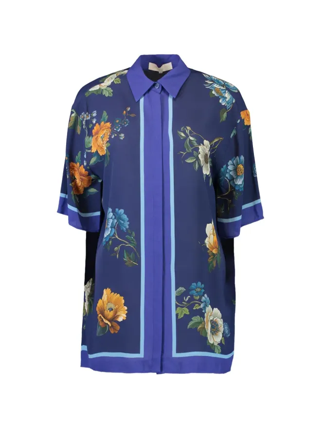 Borgo de Nor Borgo De Nor 花柄アカリ クレープ トップ（ブルー）の商品画像