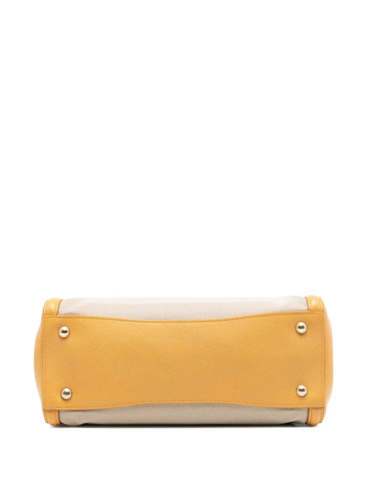 Prada Pre-Owned サフィアーノ・キュイール・トリム付き Canapa サッチェル - ブラウン - 画像4