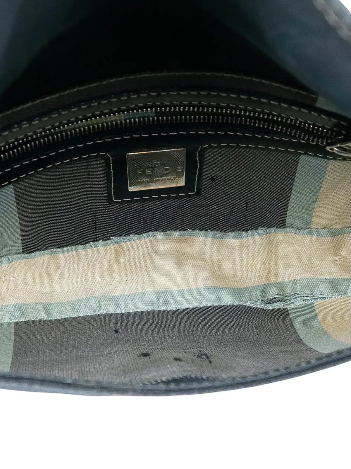 Fendi Pre-Owned キャンバス FFマーブル バゲットショルダーバッグ - Blue - 画像5