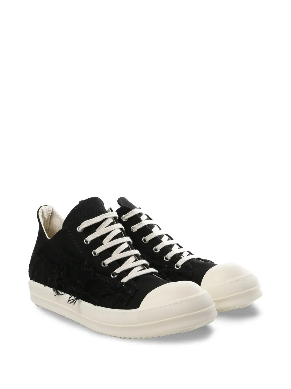 Rick Owens DRKSHDW ディストレス加工のレースアップスニーカー - ブラック - 画像2