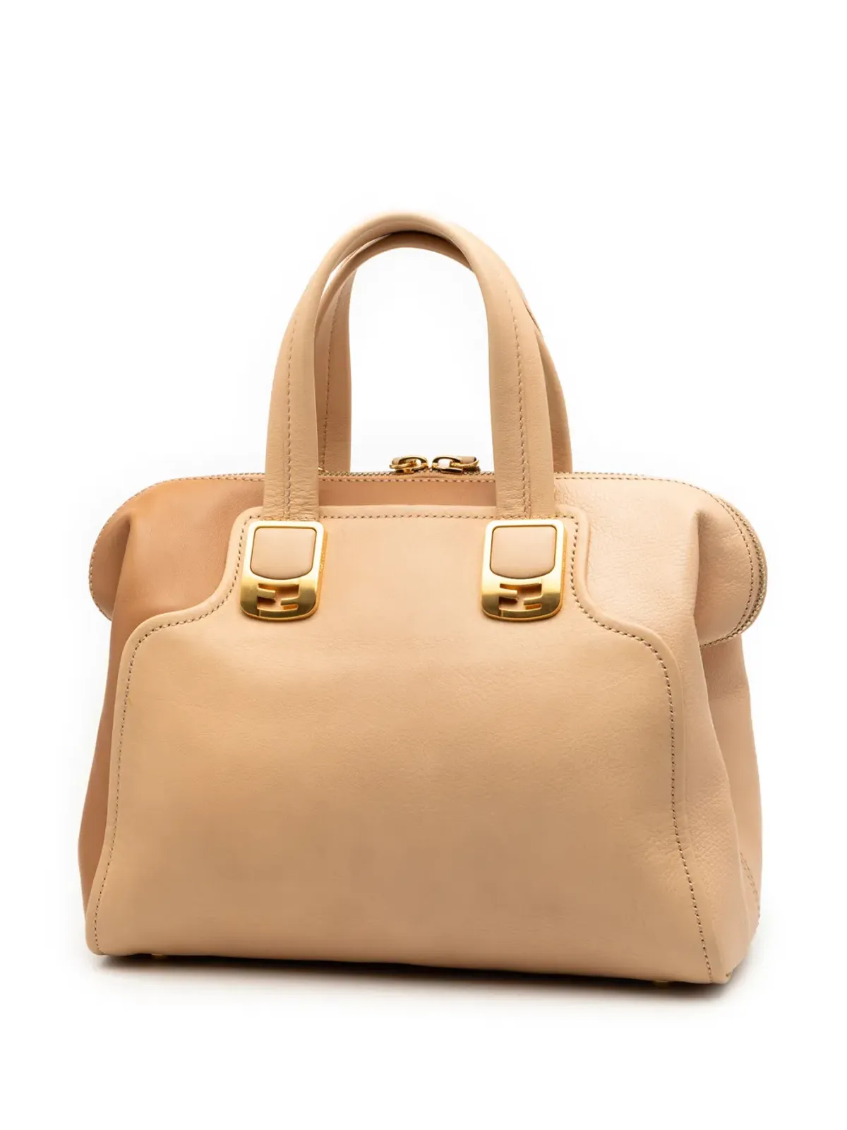 Fendi Pre-Owned 三色レザー カラーブロック チャメレオン サッチェル - 画像3