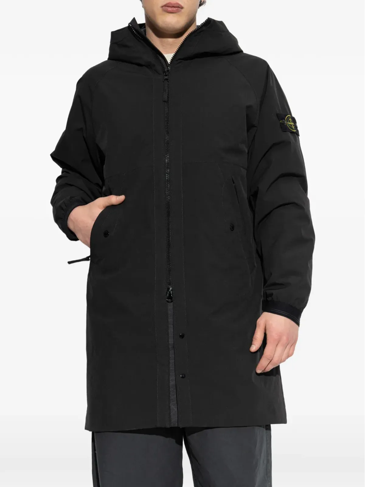 Stone Island フード付きジップファスナー コート - 画像3