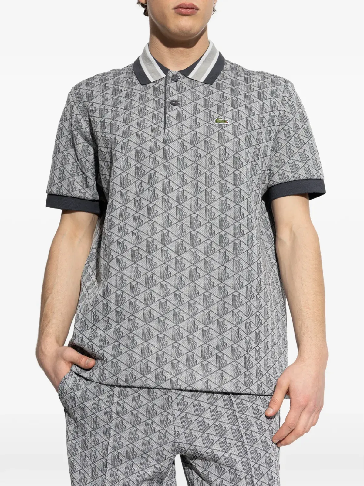 Lacoste ジオメトリックプリント ポロシャツ - 画像3