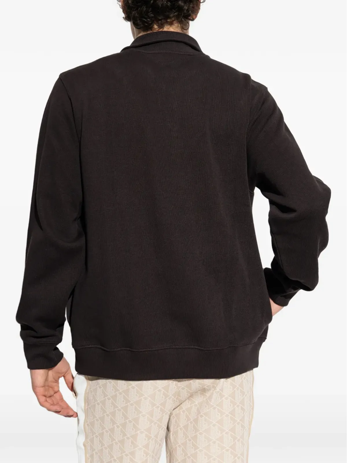Lacoste ジップアップ ロゴパッチ スウェットシャツ - 画像4
