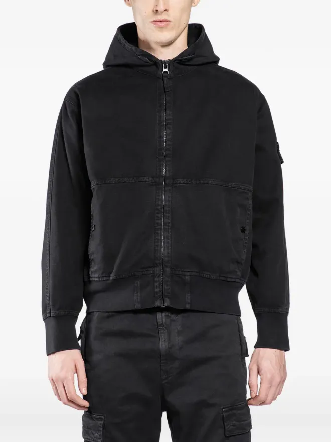 Stone Island Stone Island キャンバス地ジップアップフーディーの商品画像