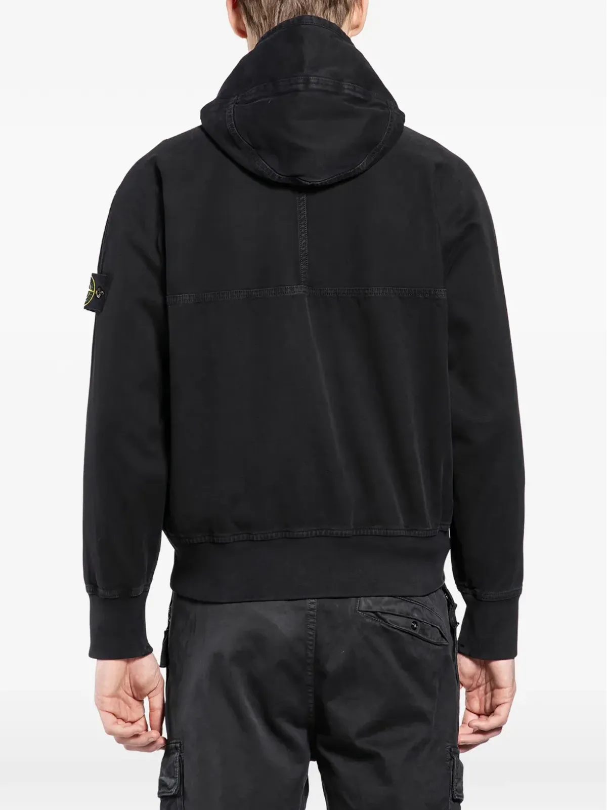 Stone Island キャンバス地ジップアップフーディー - 画像3
