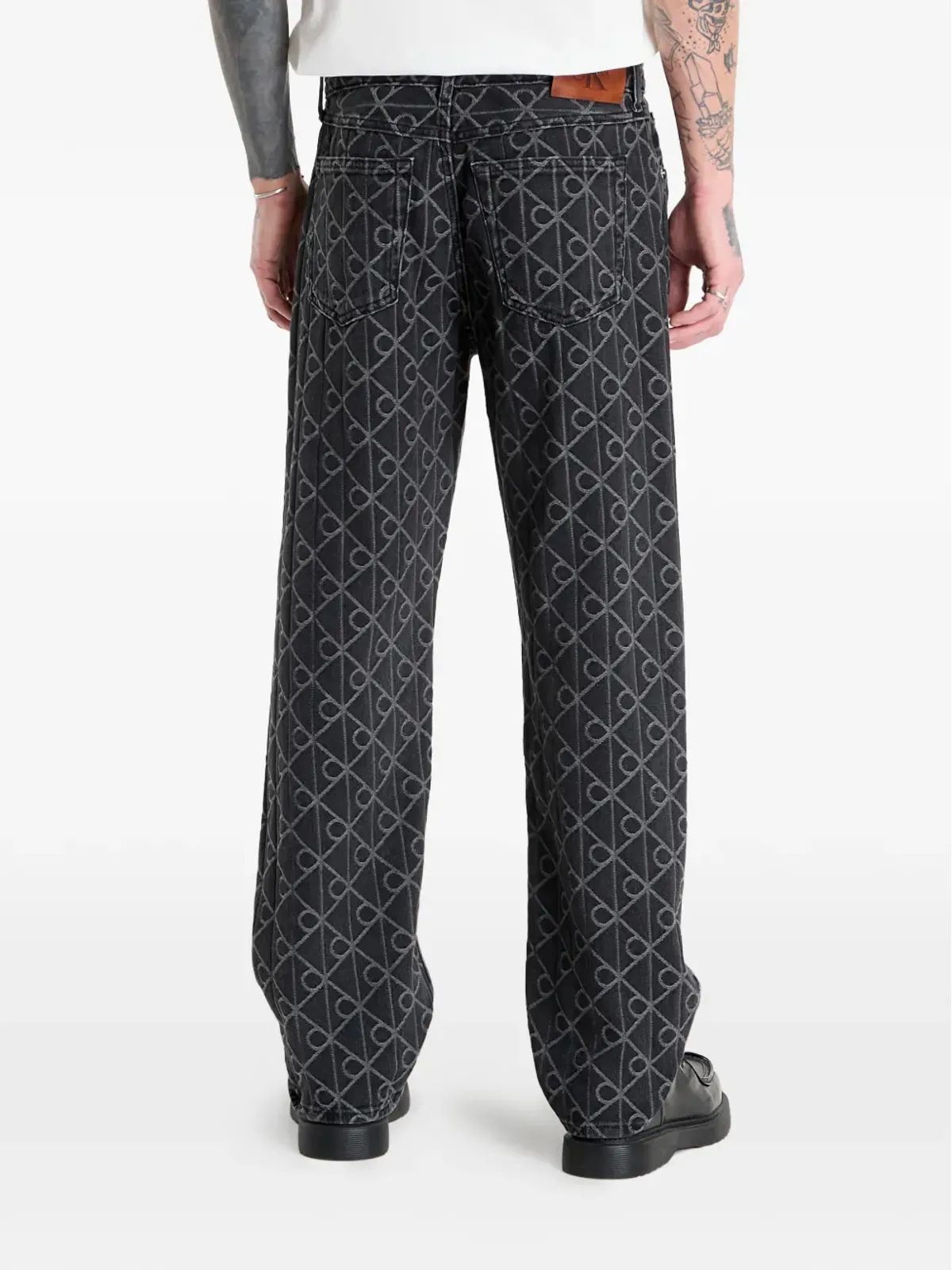 Calvin Klein ボタン付き柄デニムジーンズ - 画像3