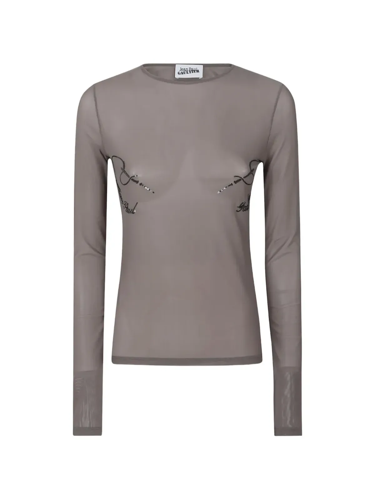 Jean Paul Gaultier スパンコール装飾 Tシャツ - グレー - 画像1