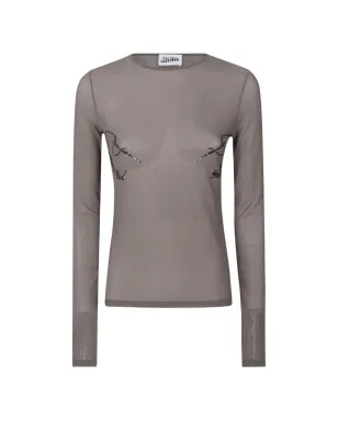 Jean Paul Gaultier スパンコール装飾 Tシャツ - グレー - サムネイル1