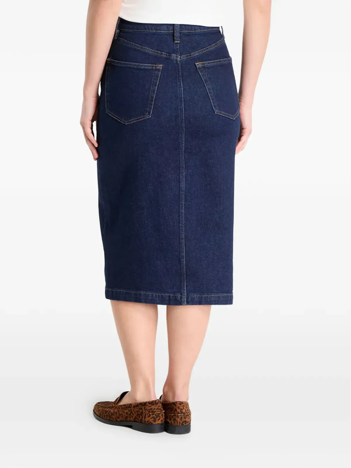 Calvin Klein ジップファスナー付きデニムミディスカート - 画像4