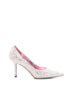 Jimmy Choo ビンテージ ラブグリッター パンプス（ホワイト） - サムネイル1