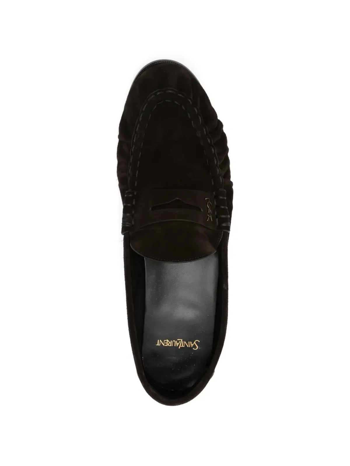 Saint Laurent ビンテージ Cassandre-detail スエードローファー - 画像4