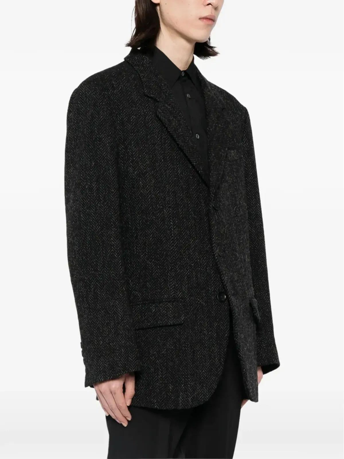 Yohji Yamamoto Pre-Owned ノッチド・ラペル ブレザー - 画像3