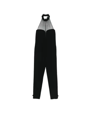 Saint Laurent Pre-Owned ホルターネックジャンプスーツ - ブラック - サムネイル1