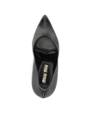 Miu Miu Pre-Owned レザー ヒールパンプス - ブラック - サムネイル4