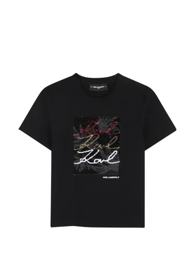 Karl Lagerfeld Kids Karl Lagerfeld Kids スパンコール グラフィック Tシャツの商品画像