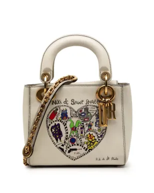 Christian Dior Vintage レディ ディオール サッチェル ミニ カーフスキン ホワイト - サムネイル1