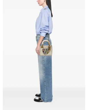 Christian Dior Vintage レディ ディオール サッチェル ミニ カーフスキン ホワイト - サムネイル2