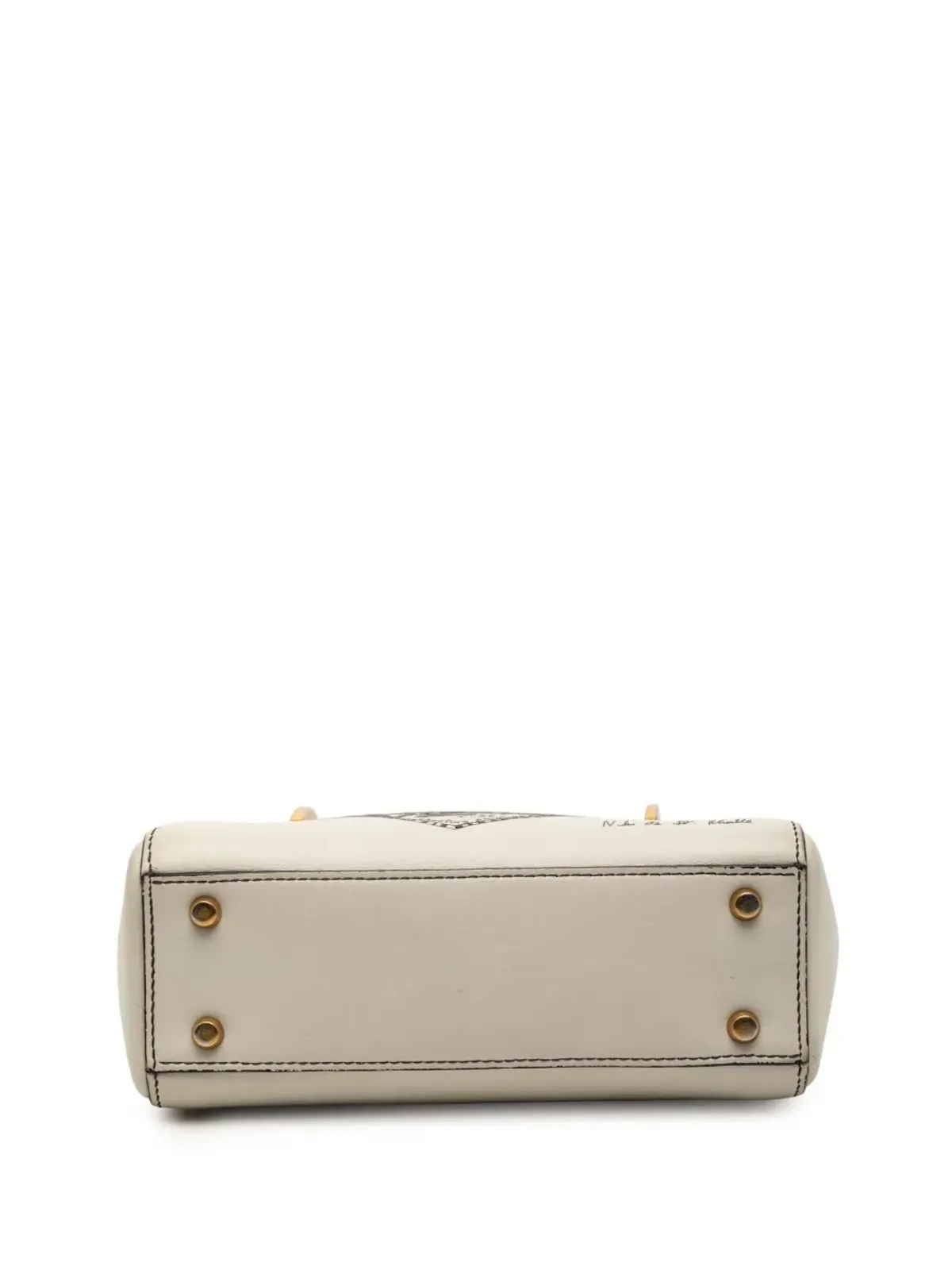 Christian Dior Vintage レディ ディオール サッチェル ミニ カーフスキン ホワイト - 画像4