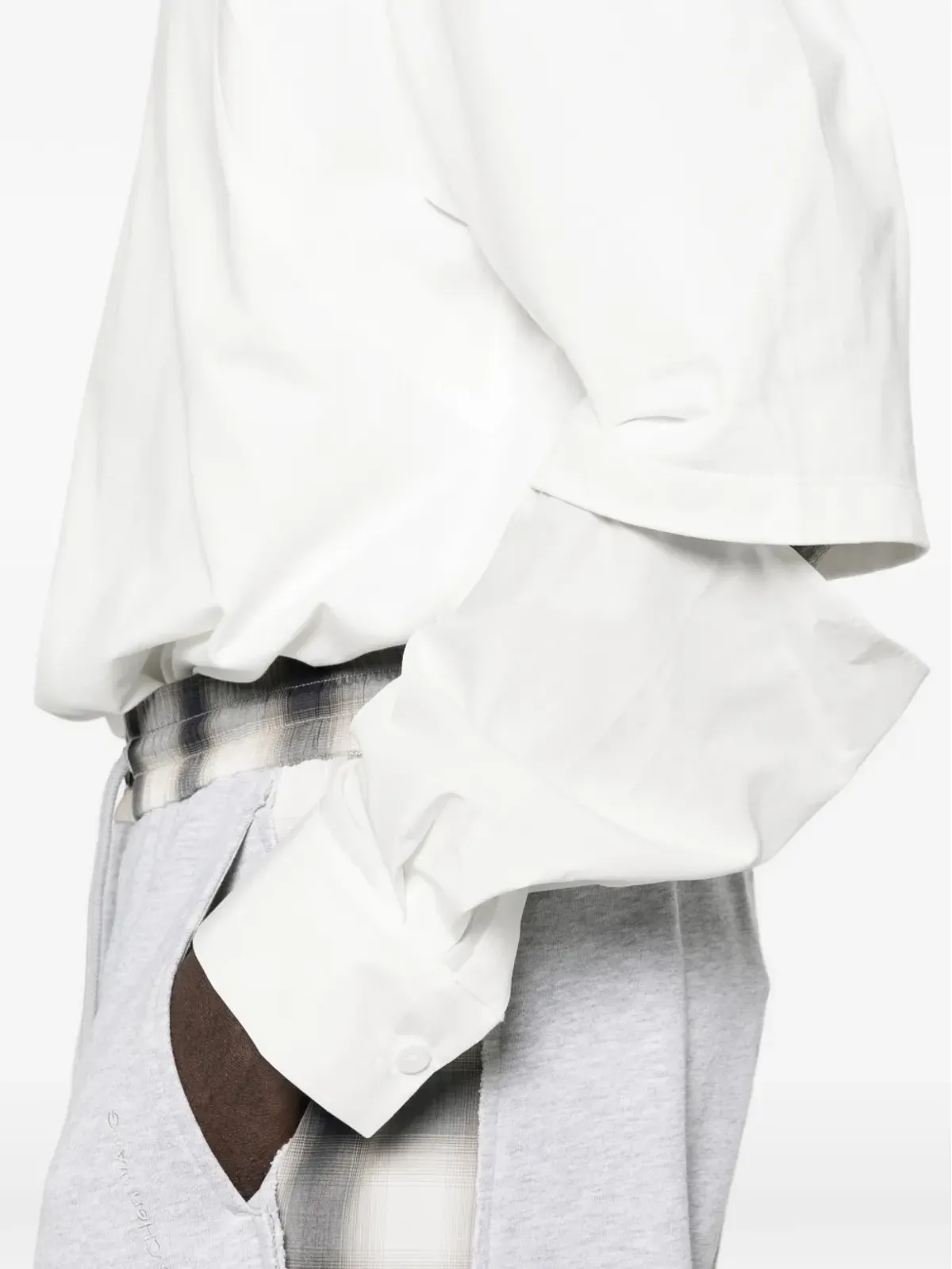 Feng Chen Wang レイヤードデザインTシャツ - 画像5