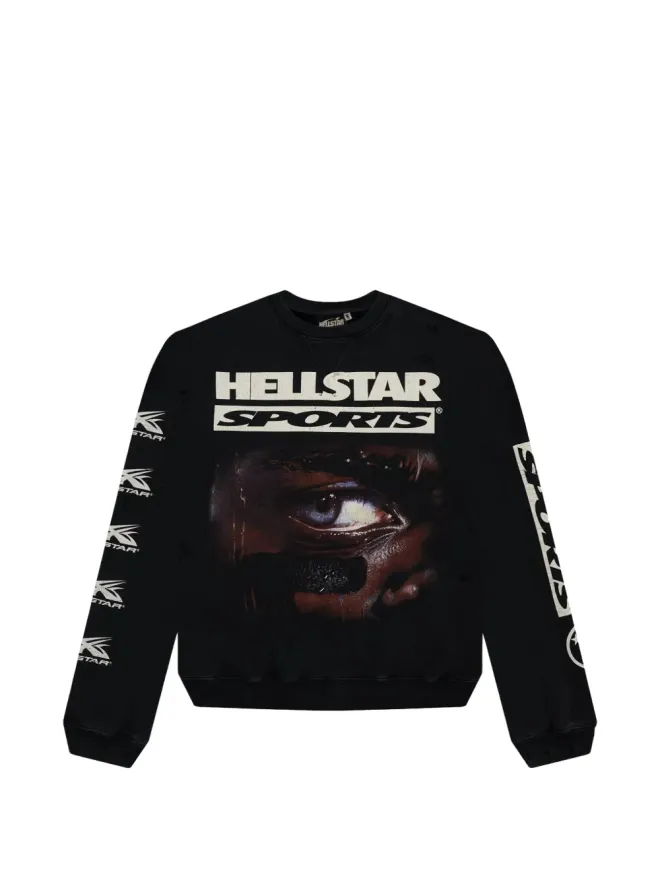 HELLSTAR HELLSTAR プリント クルーネック ロングスリーブ スウェットシャツ - ブラックの商品画像