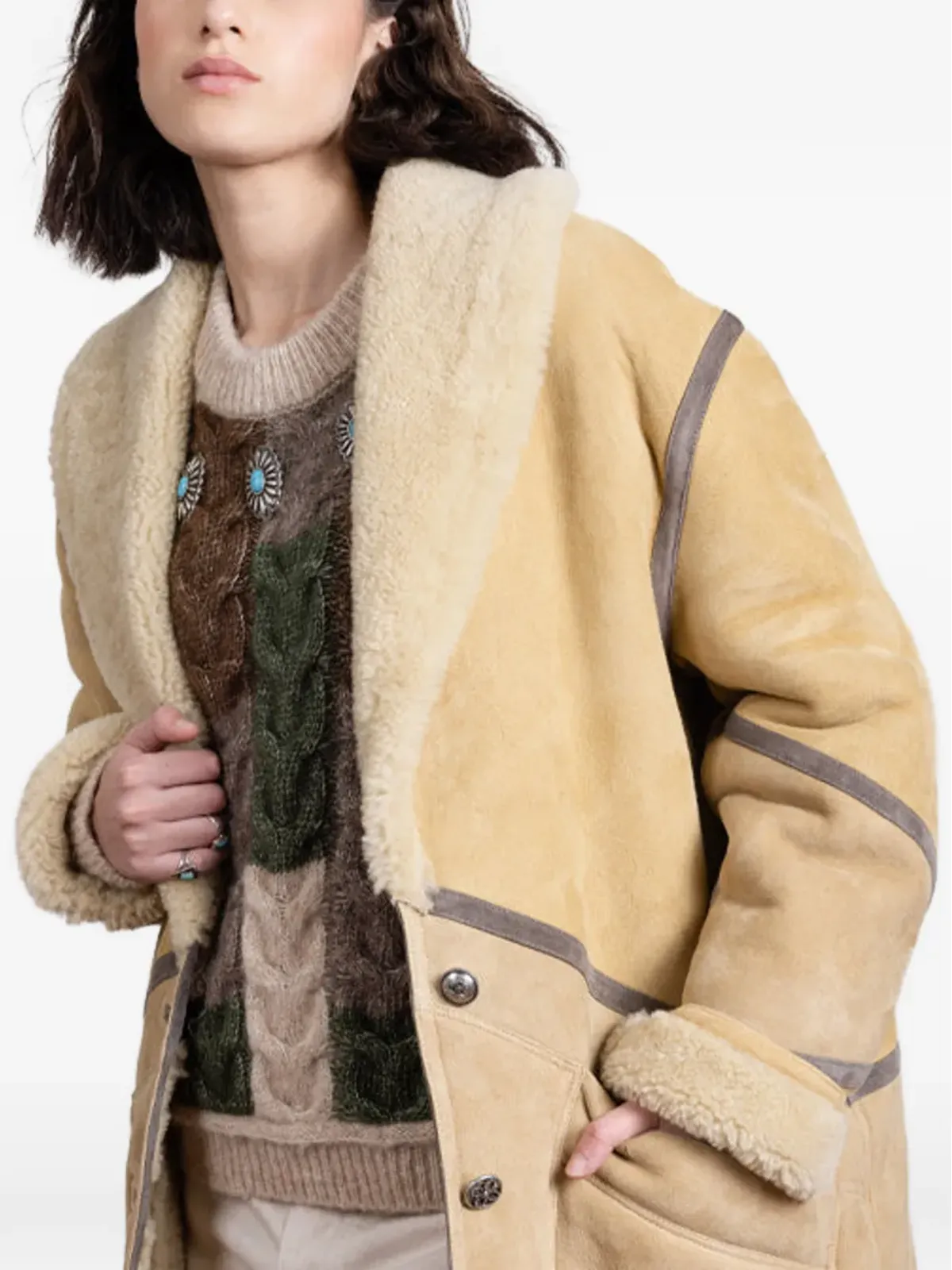 Fortela Letitia パッチワーク クルーネックセーター - 画像4