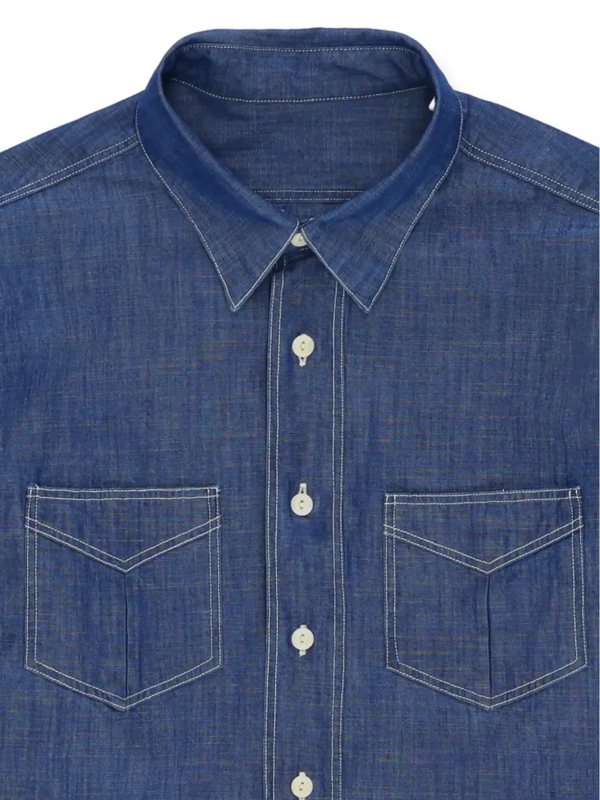 Fortela Osumi chambray shirt - Blue - 画像5