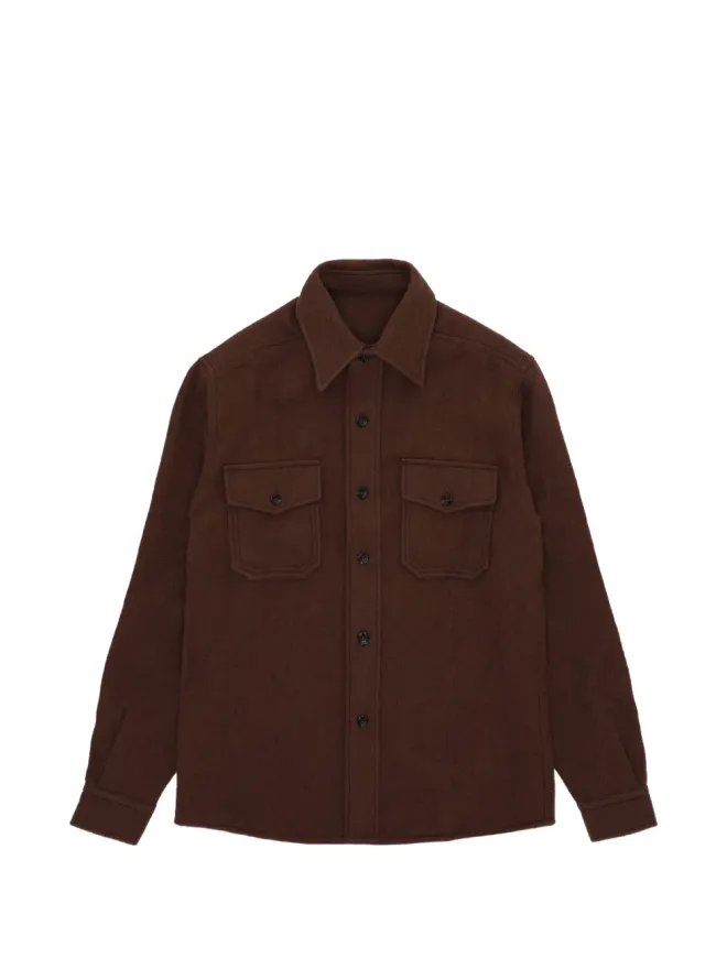 Fortela Fortela Kenny brushed chest-pocket overshirtの商品画像