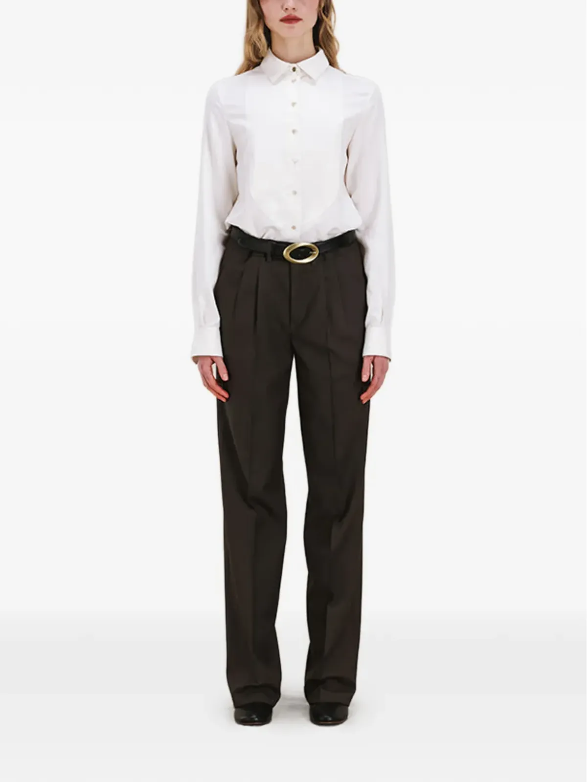 Fortela Ginette buttoned silk shirt - White - 画像2