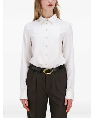 Fortela Ginette buttoned silk shirt - White - サムネイル4