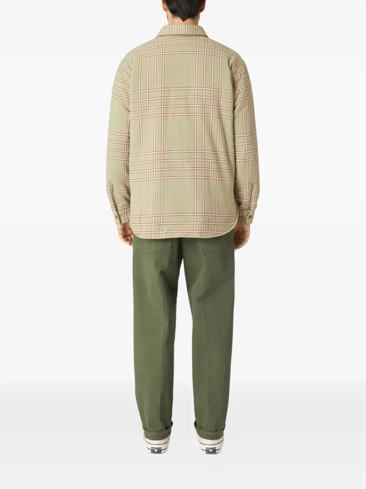 Fortela patch-pockets checked overshirt - Green - 画像3