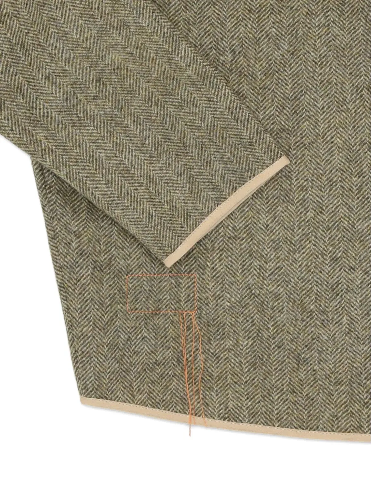Fortela herringbone-pattern zip-up cardigan - Green - 画像4
