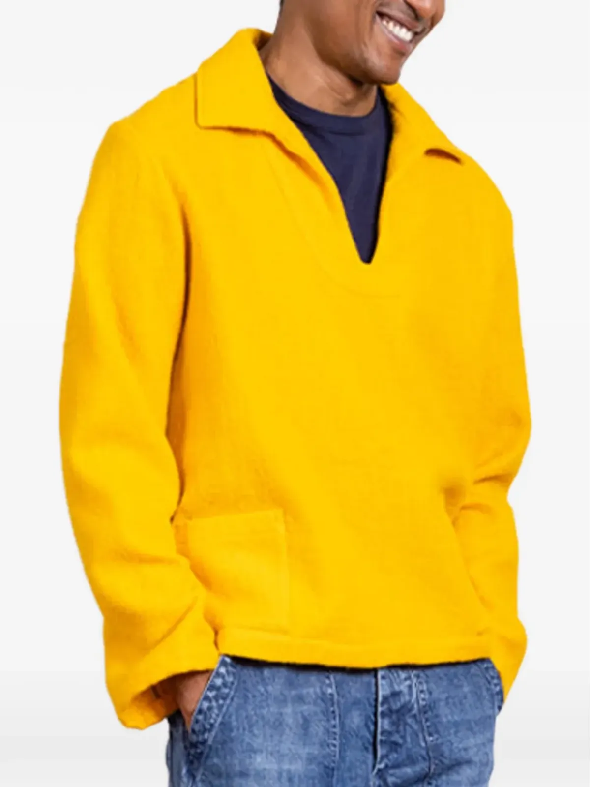 Fortela Franco2 V-neck pocket sweater - Yellow - 画像4