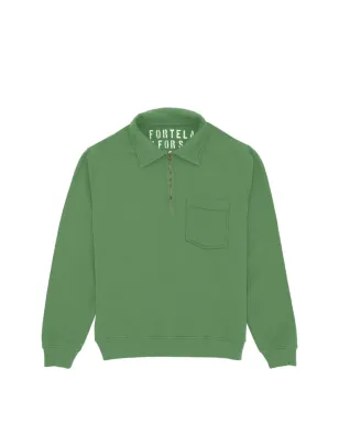 Fortela Yale ジップ胸ポケット スウェットシャツ グリーン - サムネイル1