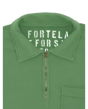 Fortela Yale ジップ胸ポケット スウェットシャツ グリーン - サムネイル5
