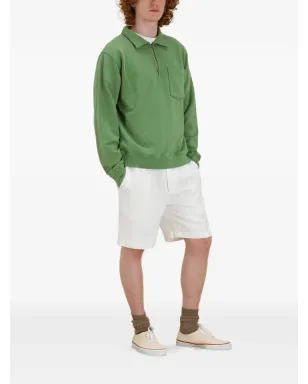 Fortela Yale ジップ胸ポケット スウェットシャツ グリーン - サムネイル2