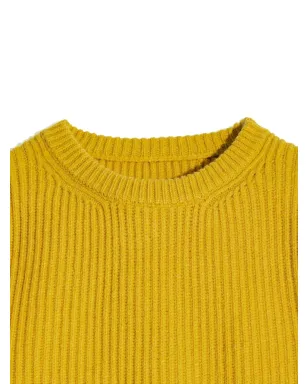 Fortela アルベルト リブ編みクルーネックセーター - Yellow - サムネイル3