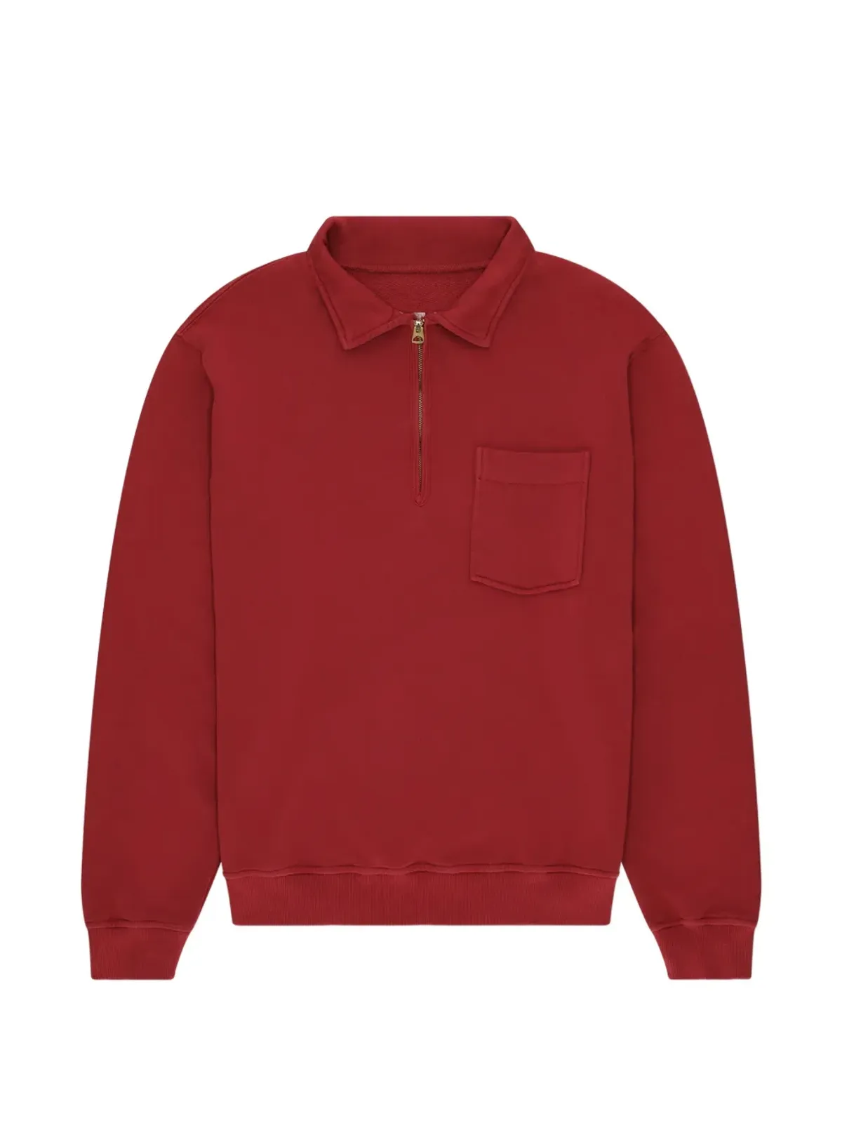 Fortela Yale ジップアップチェストポケットスウェットシャツ（レッド） - 画像1