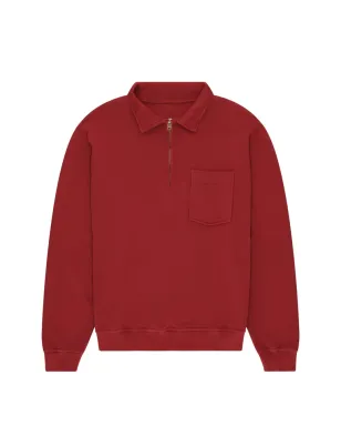 Fortela Yale ジップアップチェストポケットスウェットシャツ（レッド） - サムネイル1