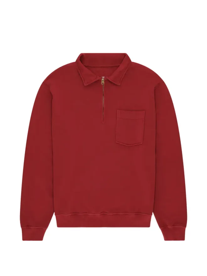 Fortela Fortela Yale ジップアップチェストポケットスウェットシャツ（レッド）の商品画像