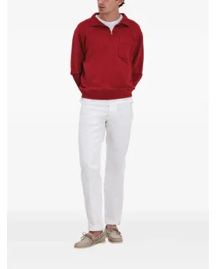 Fortela Yale ジップアップチェストポケットスウェットシャツ（レッド） - サムネイル2