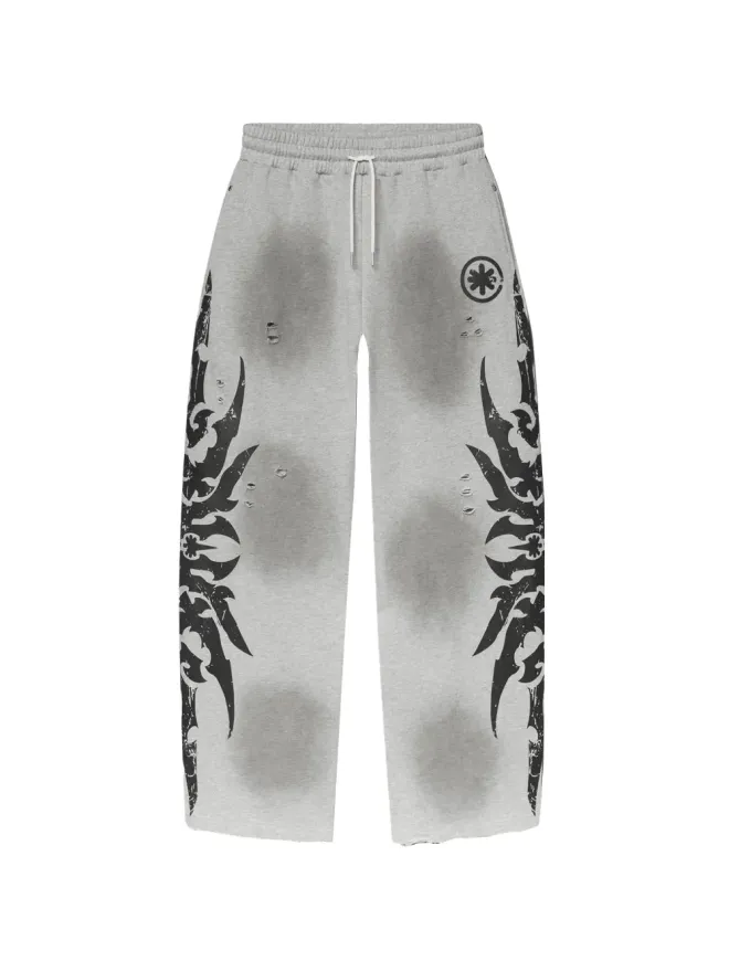 LOSTSHDWS LOSTSHDWS アシッドウォッシュ グラフィックプリント トラックパンツの商品画像