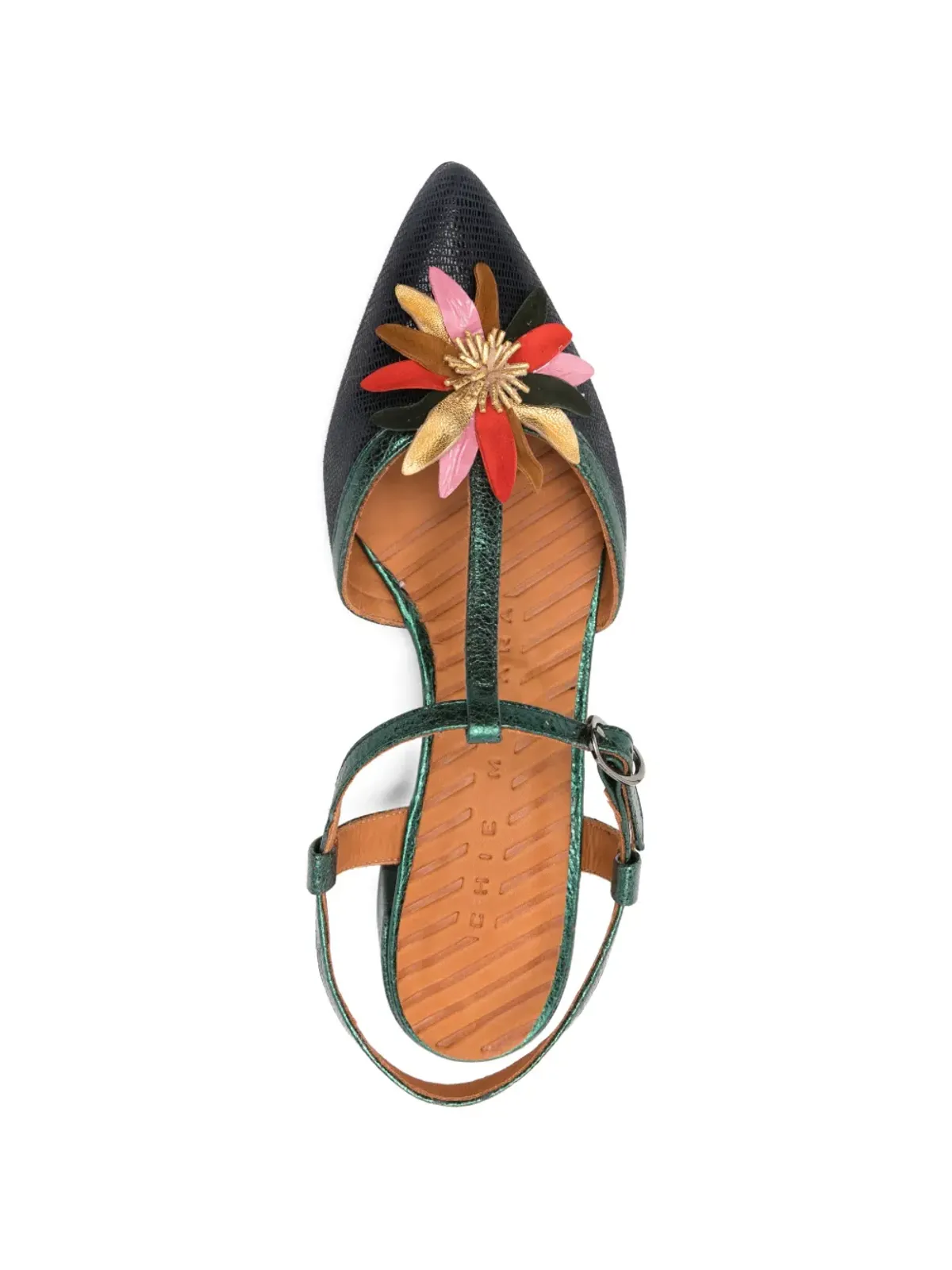 Chie Mihara 花柄刺繍ヒールパンプス - 画像4