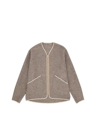 Fortela Sherpa herringbone zip-up jacket - サムネイル1