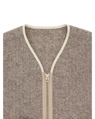 Fortela Sherpa herringbone zip-up jacket - サムネイル5
