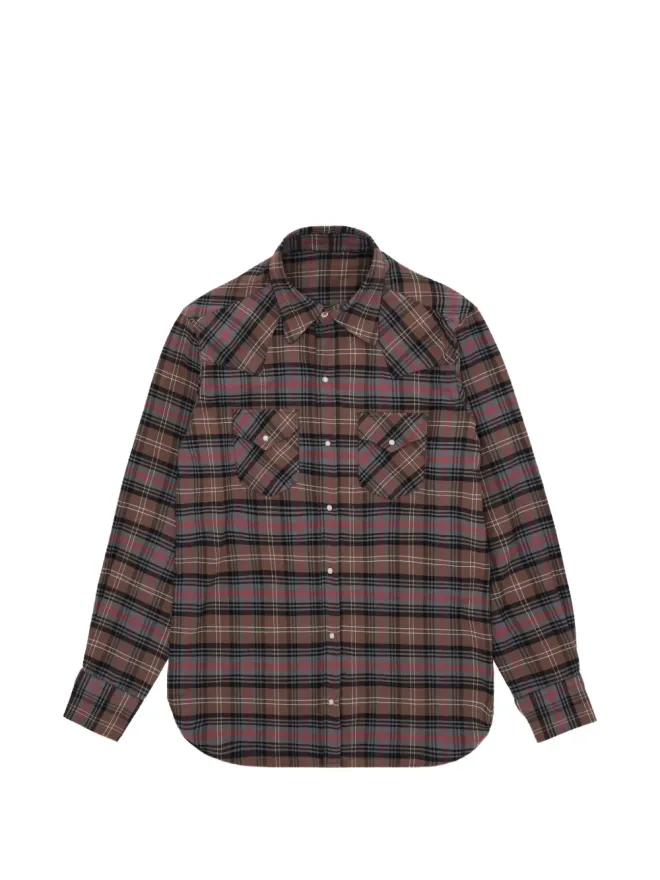 Fortela Fortela チェック柄シャツ ブラウンの商品画像