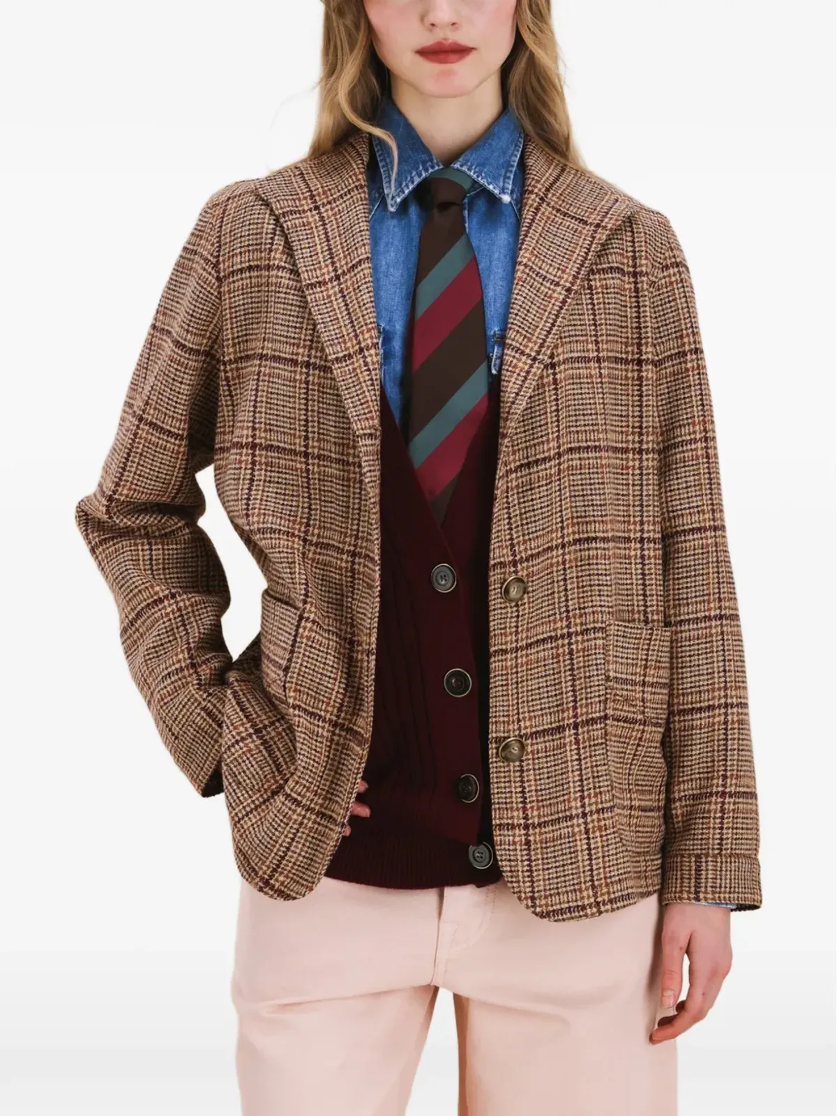Fortela Scotland checked blazer - Brown - 画像4